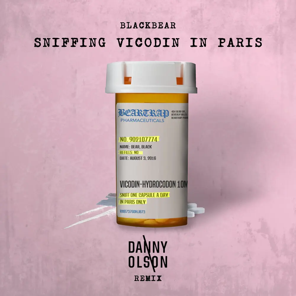 sniffing vicodin in paris (Danny Olson Remix; feat. Danny Olson) - blackbear, Danny Olson