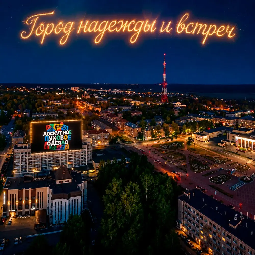 Город надежды и встреч - Лоскутное Пуховое одеяло