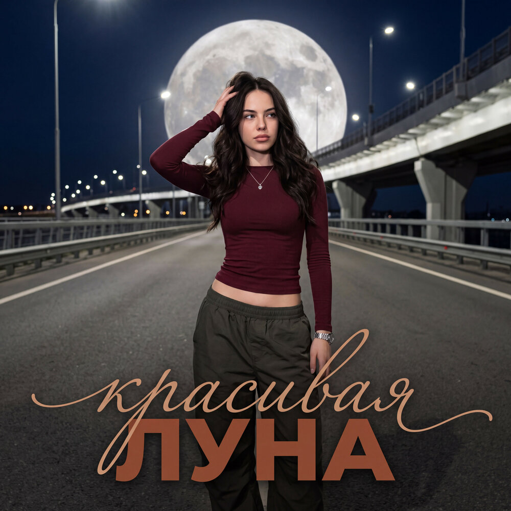 Красивая луна - серый бетон