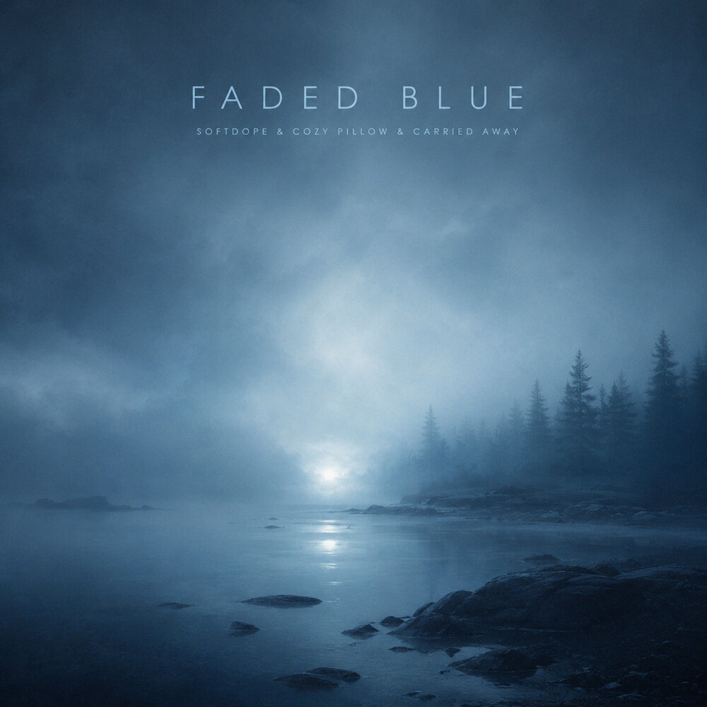 faded blue - Softdope, cozy pillow, carried away